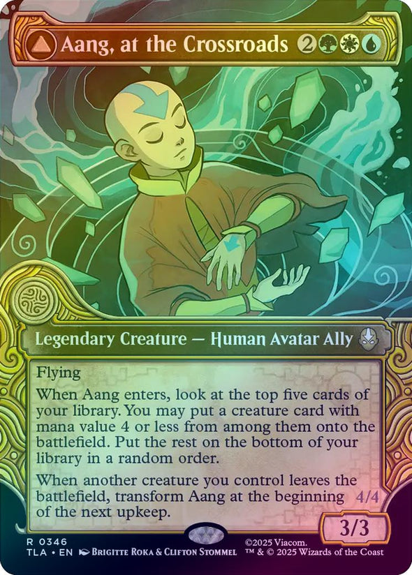 Aang, at the Crossroads // Aang, Destined Savior - Elemental Frame Showcase (Foil) (TLA)