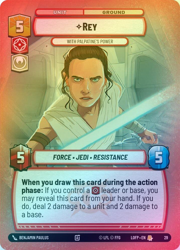 Rey - With Palpatine's Power - 29 - Rare (Foil)