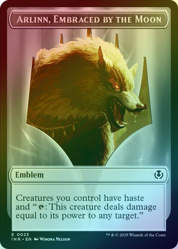 Wolf (018) // Emblem - Arlinn, Embraced by the Moon Token (Foil) (TINR)