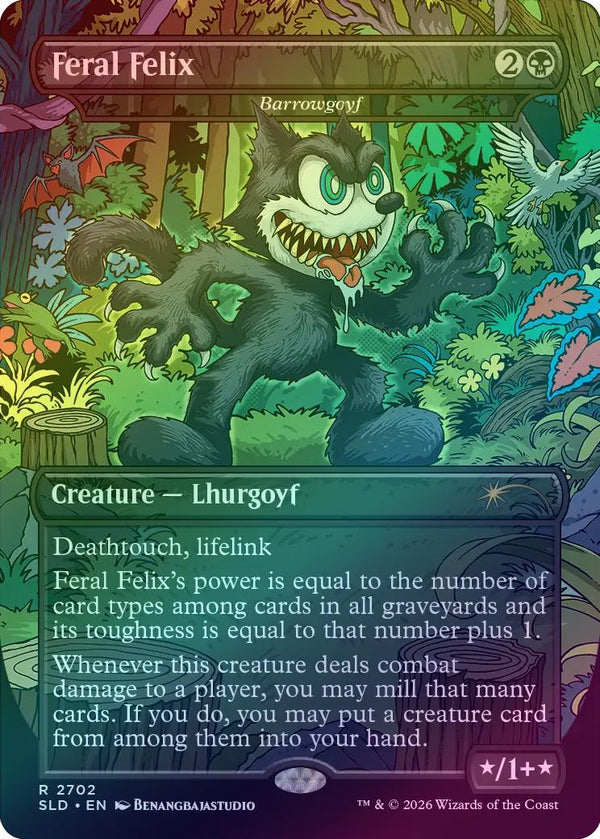 Feral Felix // Barrowgoyf - Felix the Cat: Magic Bag of Tricks (Foil) (SLD)
