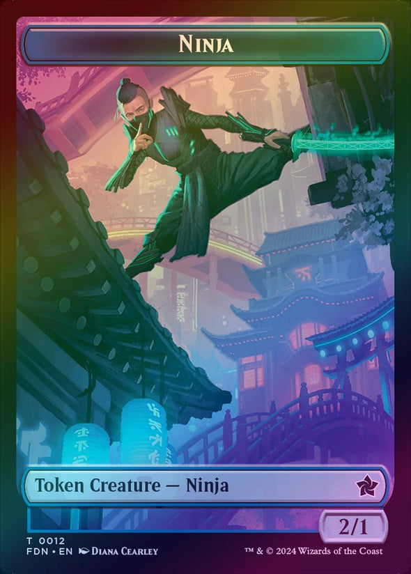 Kaito, Cunning Infiltrator Emblem (24) // Ninja Token (12) (Foil) (TFDN)