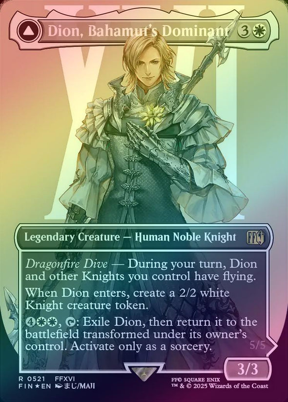 Dion, Bahamut's Dominant // Bahamut, Warden of Light - Borderless (Surge Foil) (FIN)