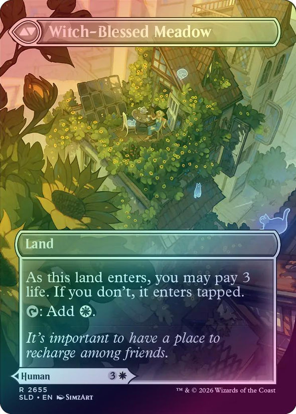 Witch Enchanter // Witch-Blessed Meadow - Witch's Familiar (Foil) (SLD)