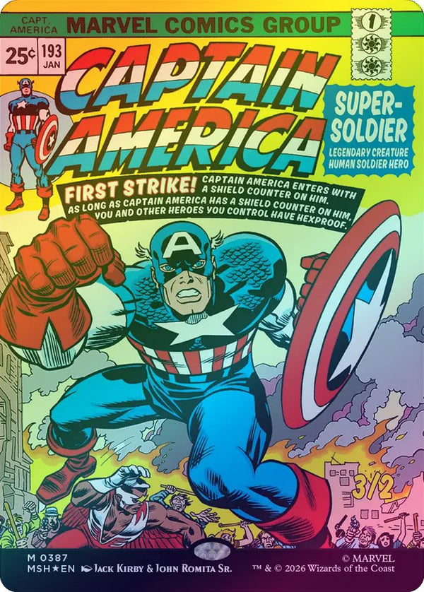Captain America, Super-Soldier - Borderless Classic Comic (Foil) (MSH) (Pre-Order)