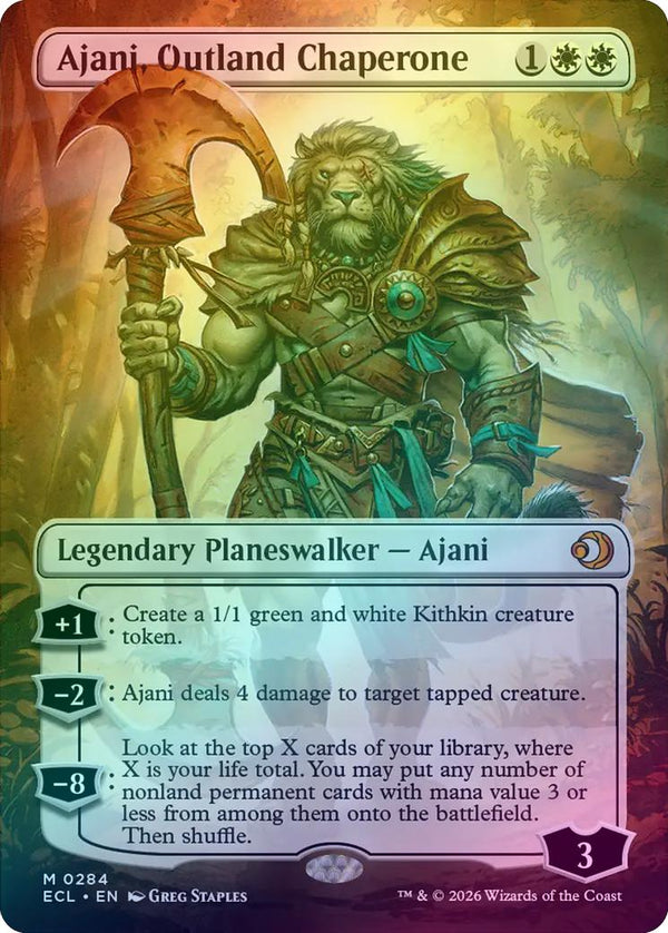 Ajani, Outland Chaperone - Borderless (Foil) (ECL)