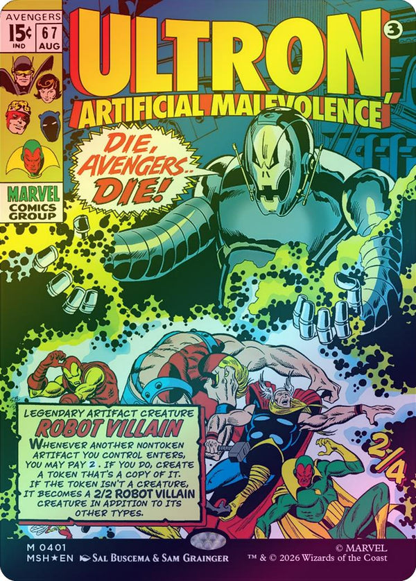 Ultron, Artificial Malevolence - Borderless Classic Comic (Foil) (MSH) (Pre-Order)