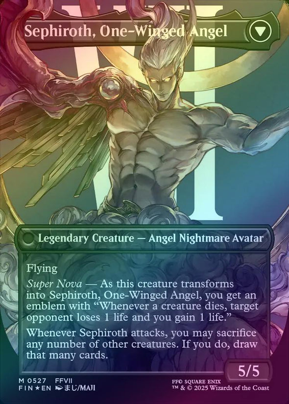 Sephiroth, Fabled SOLDIER // Sephiroth, One-Winged Angel - Borderless (Surge Foil) (FIN)