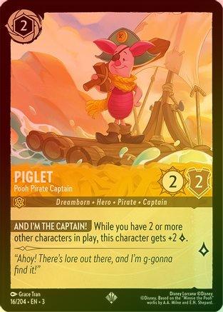 Piglet (Pooh Pirate Captain) - 16/204 - Super Rare (Foil)