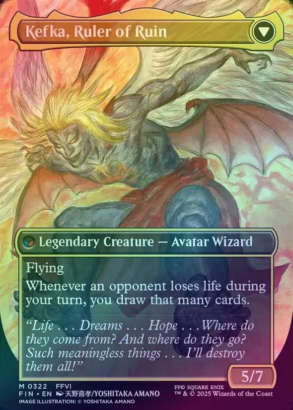 Kefka, Court Mage // Kefka, Ruler of Ruin - Borderless Artist Card (Foil) (FIN)
