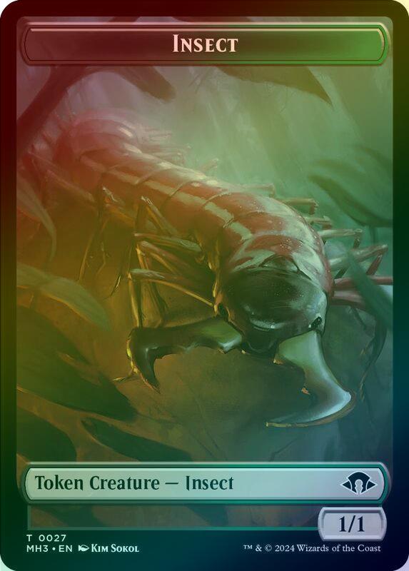 Zombie // Insect (027) Token (Ripple Foil) (TMH3)