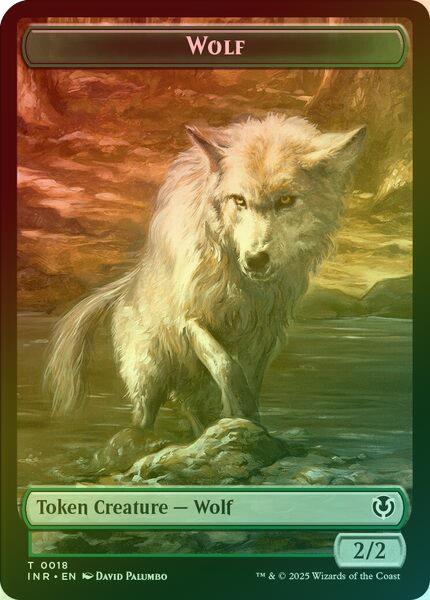 Wolf (018) // Emblem - Arlinn, Embraced by the Moon Token (Foil) (TINR)