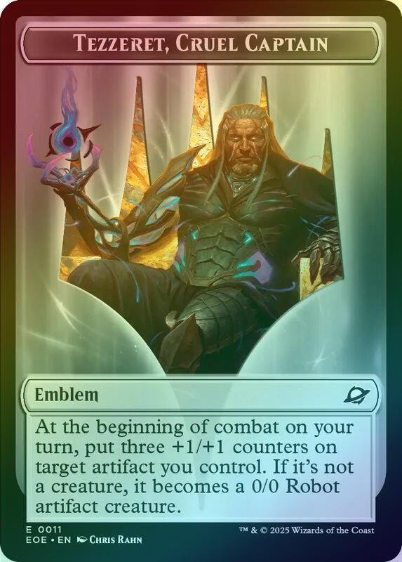Robot // Emblem - Tezzeret, Cruel Captain Token (Foil) (TEOE)