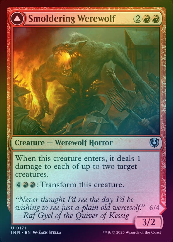 Smoldering Werewolf // Erupting Dreadwolf (Foil) (INR)