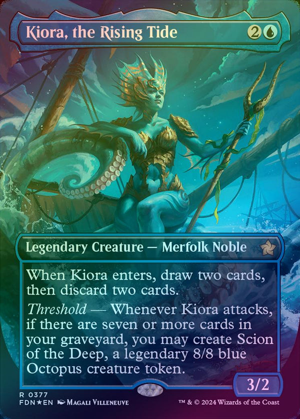 Kiora, the Rising Tide - Borderless (Mana Foil) (FDN)