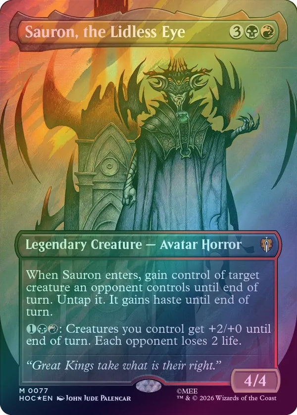 Sauron, the Lidless Eye - Borderless (Surge Foil) (HOC)