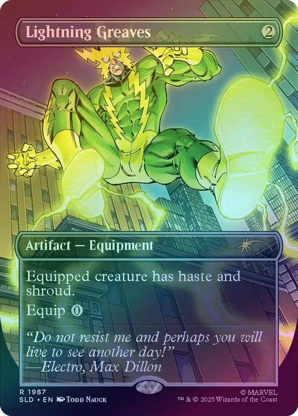 Lightning Greaves - Marvel's Spider-Man: Villainous Plots (Rainbow Foil) (SLD)
