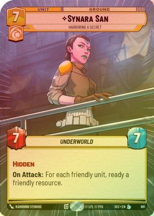 Synara San - Harboring a Secret (Hyperspace Foil) - 981 - Legendary (Foil)