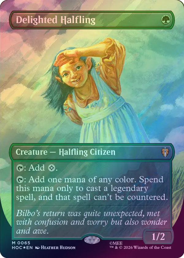 Delighted Halfling - Borderless (Surge Foil) (HOC) (Pre-Order)