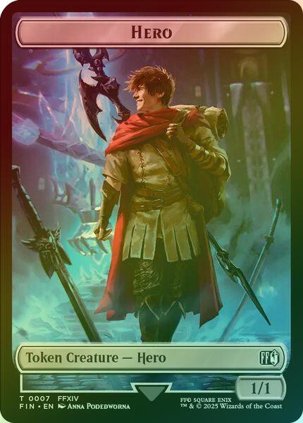 Hero (007) // Wizard (015) Token (Foil) (TFIN)