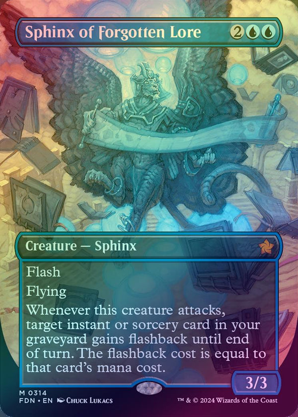 Sphinx of Forgotten Lore - Borderless (Foil) (FDN)