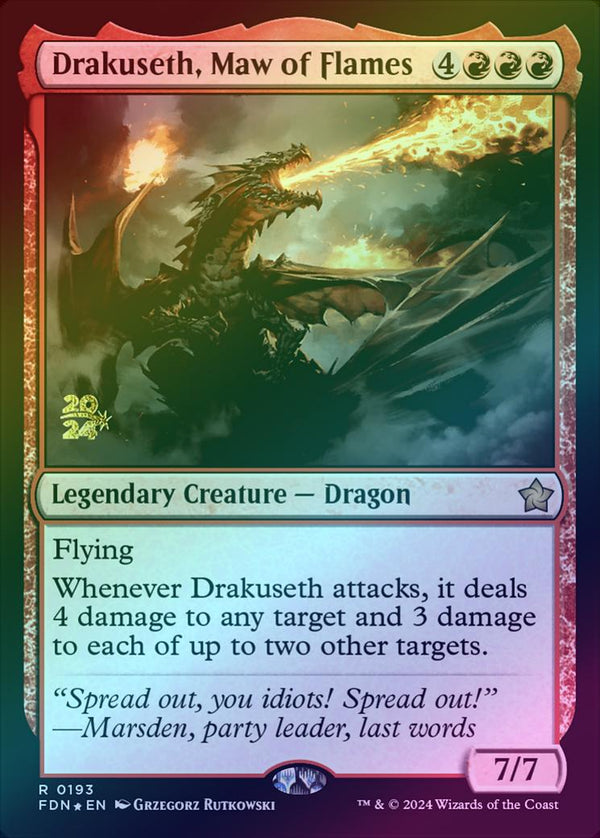 Drakuseth, Maw of Flames - Prerelease Promo (Foil) (PFDN)