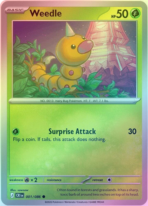 Weedle - 001/086 - Common - Reverse Holo