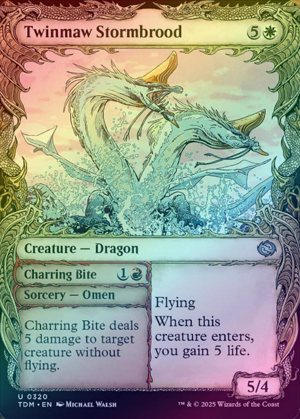 Twinmaw Stormbrood // Charring Bite - Draconic Showcase (Foil) (TDM)