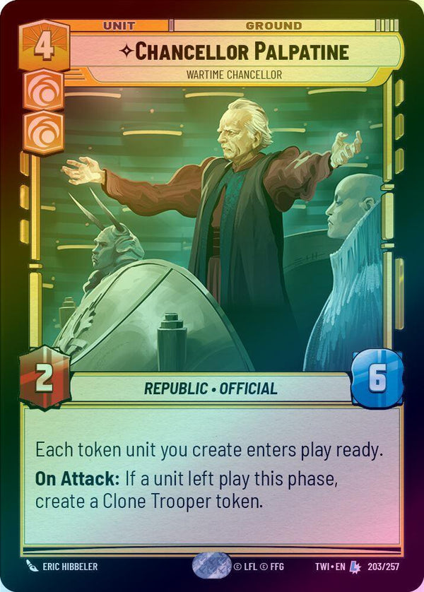 Chancellor Palpatine - Wartime Chancellor - 203/257 - Legendary (Foil)