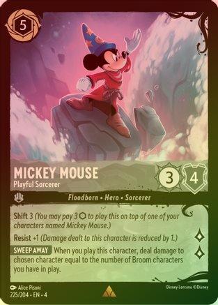 Mickey Mouse (Playful Sorcerer) (Illumineer's Quest: Deep Trouble) - 225/204 - Rare (Foil)