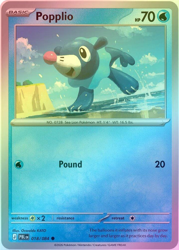 Popplio - 018/084 - Common - Reverse Holo