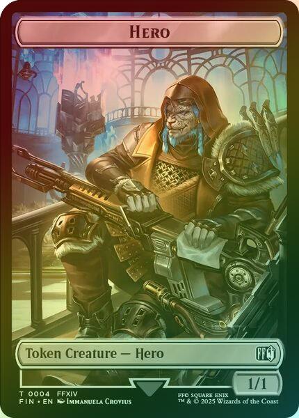 Hero (004) // Moogle (011) Token (Foil) (TFIN)