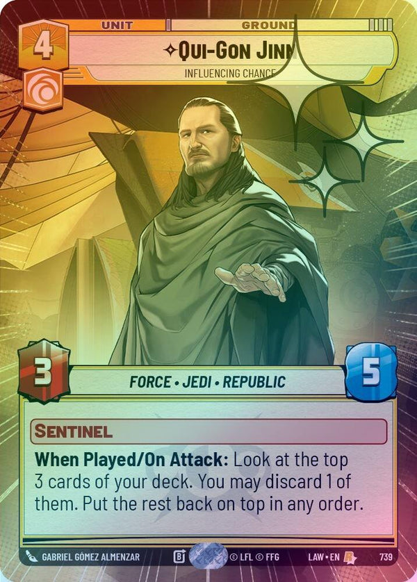 Qui-Gon Jinn - Influencing Chance (Hyperspace Foil) - 739 - Rare (Foil)