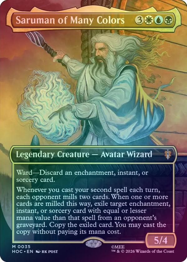 Saruman of Many Colors - Borderless (Foil) (HOC)