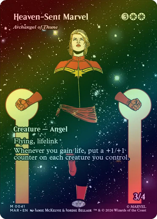 Heaven-Sent Marvel // Archangel of Thune - Source Material Showcase (Foil) (MAR) (Pre-Order)