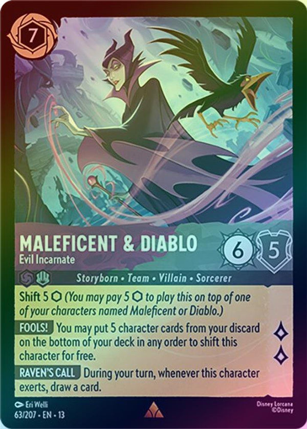 Maleficent & Diablo (Evil Incarnate) - 63/207 - Rare (Foil)