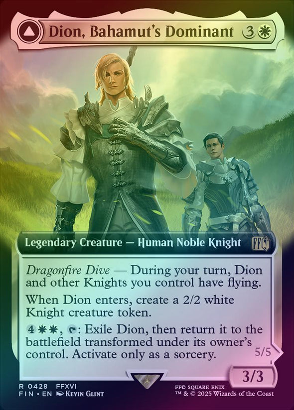 Dion, Bahamut's Dominant // Bahamut, Warden of Light - Extended Art (Foil) (FIN)