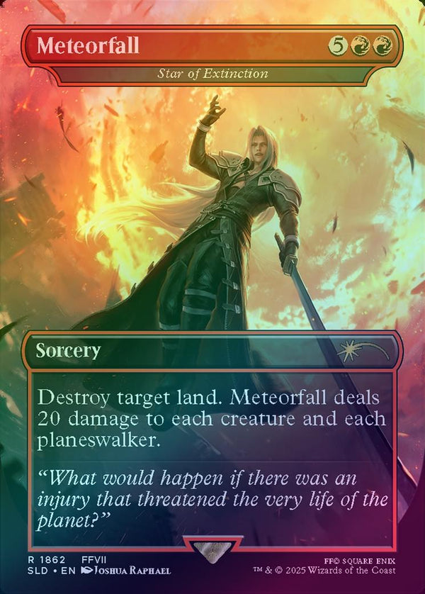 Meteorfall // Star of Extinction - Secret Lair x FINAL FANTASY: Game Over (Rainbow Foil) (SLD)