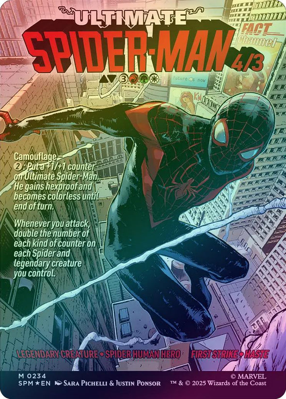 Miles Morales // Ultimate Spider-Man - Borderless Classic Comic (Foil) (SPM)