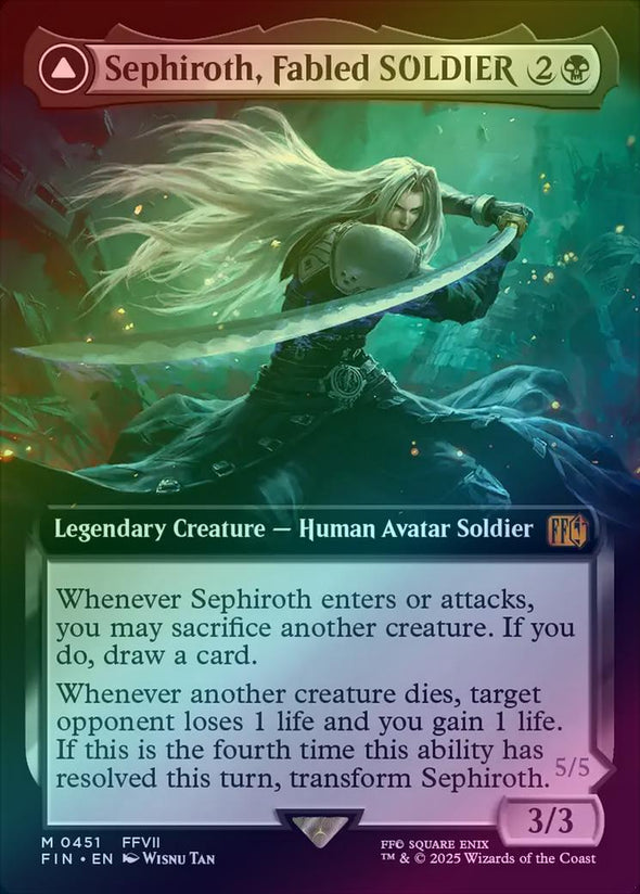 Sephiroth, Fabled SOLDIER // Sephiroth, One-Winged Angel - Extended Art (Foil) (FIN)