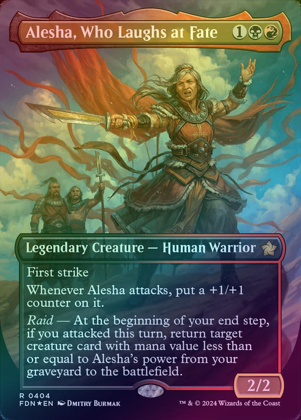 Alesha, Who Laughs at Fate - Borderless (Mana Foil) (FDN)