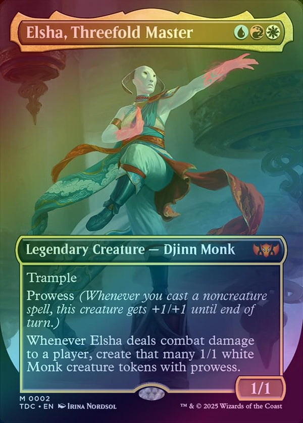 Elsha, Threefold Master - Borderless (Foil) (TDC)