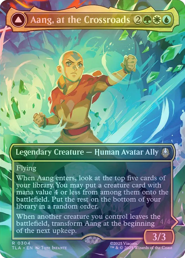 Aang, at the Crossroads // Aang, Destined Savior - Borderless Scene (Foil) (TLA)