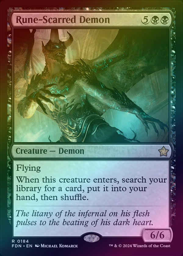 Rune-Scarred Demon (Foil) (FDN)