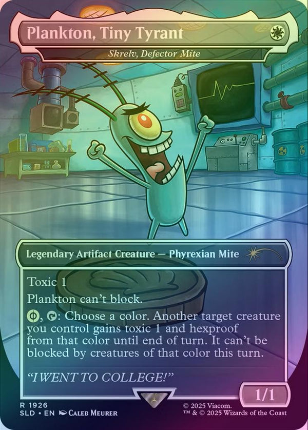 Plankton, Tiny Tyrant // Skrelv, Defector Mite - Spongebob Squarepants: Legends of Bikini Bottom (Foil) (SLD)