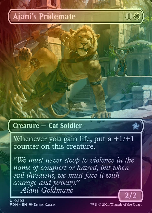 Ajani's Pridemate - Borderless (Foil) (FDN)