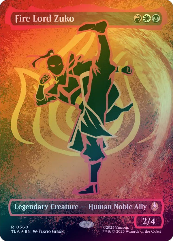 Fire Lord Zuko - Borderless Battle Pose (Neon Ink) (Foil) (TLA)
