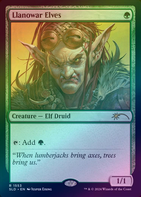 Llanowar Elves - Artist Series: Jesper Ejsing (Rainbow Foil) (SLD)