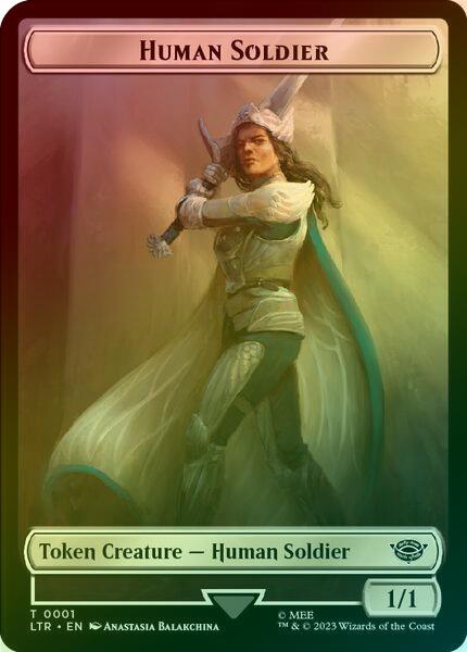 Human Soldier (001) // Food (010) Token (Foil) (TLTR)