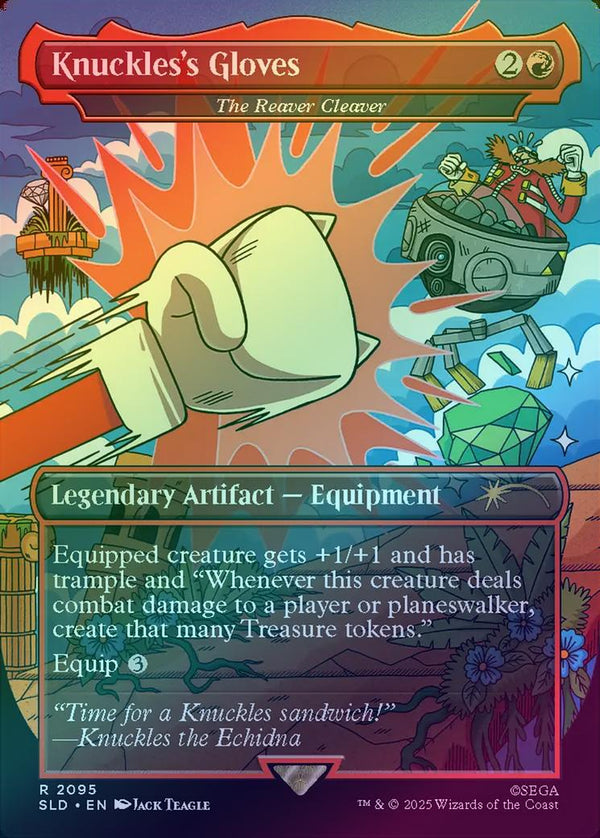 Knuckles's Gloves // The Reaver Cleaver - Secret Lair x Sonic: Turbo Gear (Rainbow Foil) (SLD)