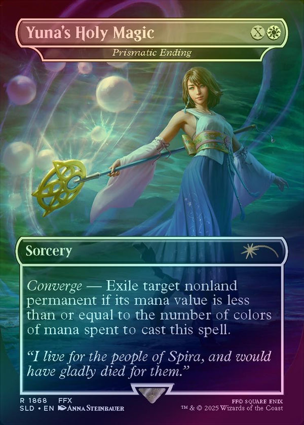 Yuna's Holy Magic // Prismatic Ending - Secret Lair x FINAL FANTASY: Grimoire (Rainbow Foil) (SLD)